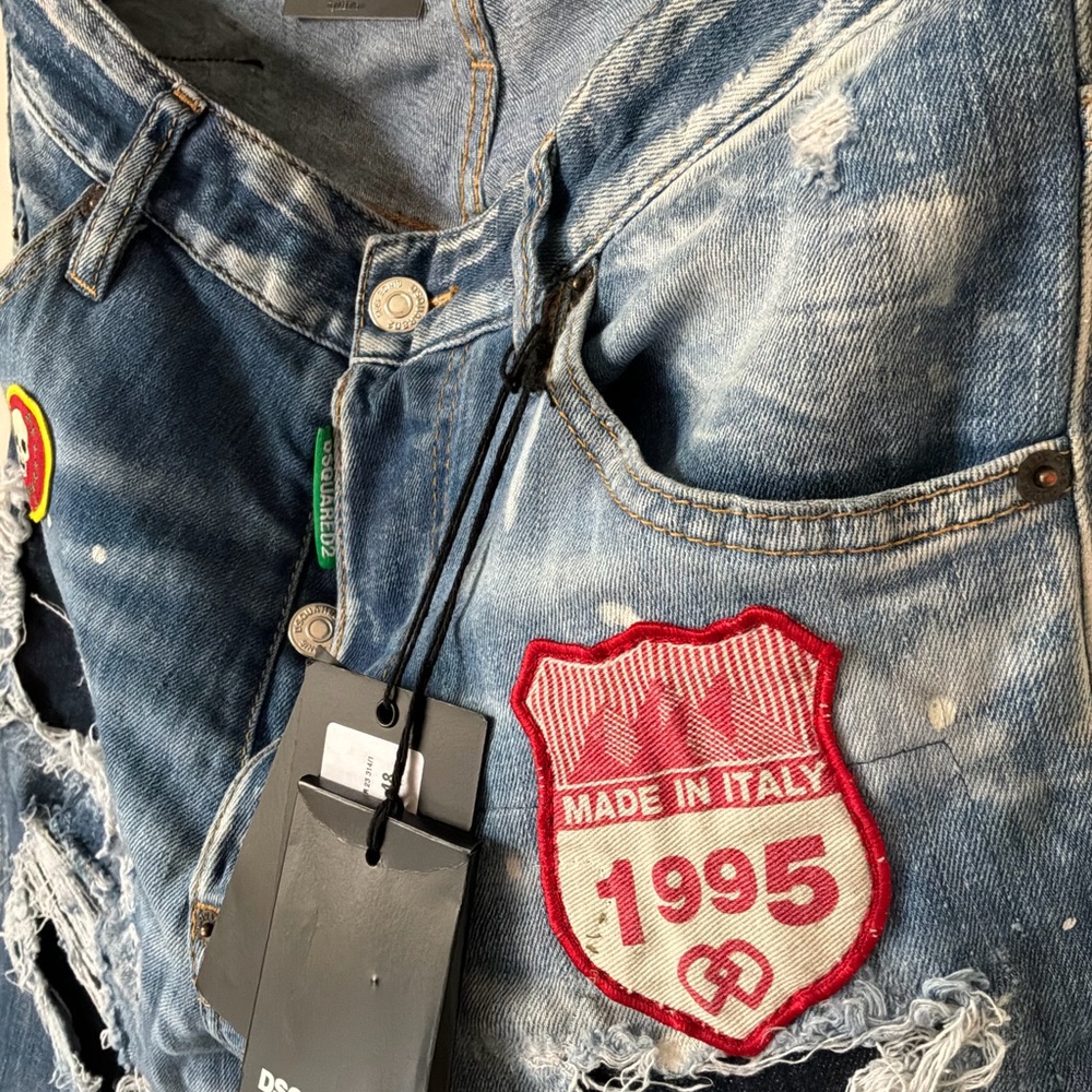 Dsquared2 Distressed Patchwork Men's Blue Jeans - image 6